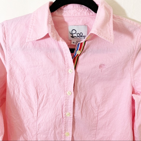 Lilly Pulitzer Size 2 Pink Button Down Top - Picture 3 of 8